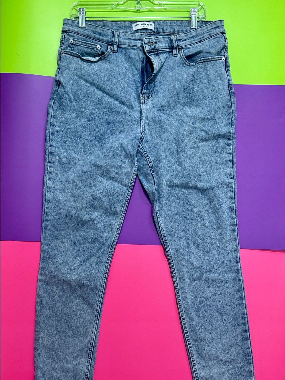 Marc New York Womens High-Rise Blue SKINNY Denim Jeans WITH STRETCH
